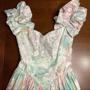 Vintage bridesmaid dress - floral polished cotton